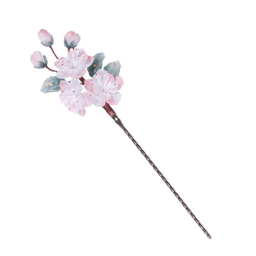 【Silk Hana】No.52  ピンク 桃の花 かんざし Amazon.co.jp: misakinoya美しい 桃の花 かんざし 一本差し 淡い